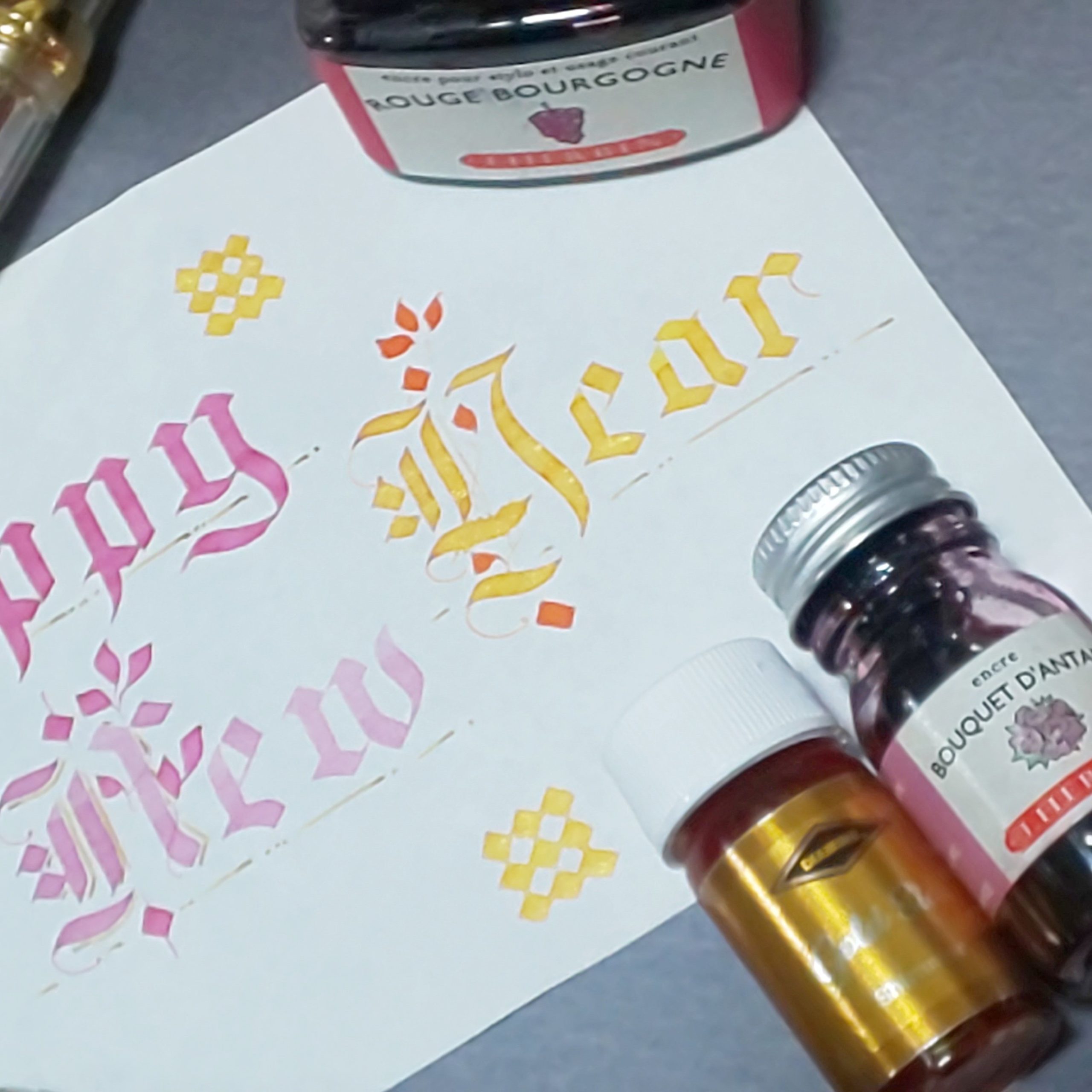 ハッピーニューイヤー カリグラフィー カリグラフィー メモ